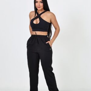 Calça jogger feminina preta, foto 1